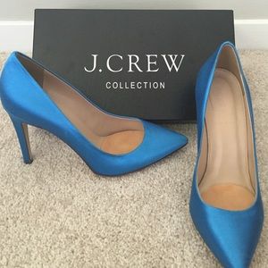💎JCrew blue satin heels💎